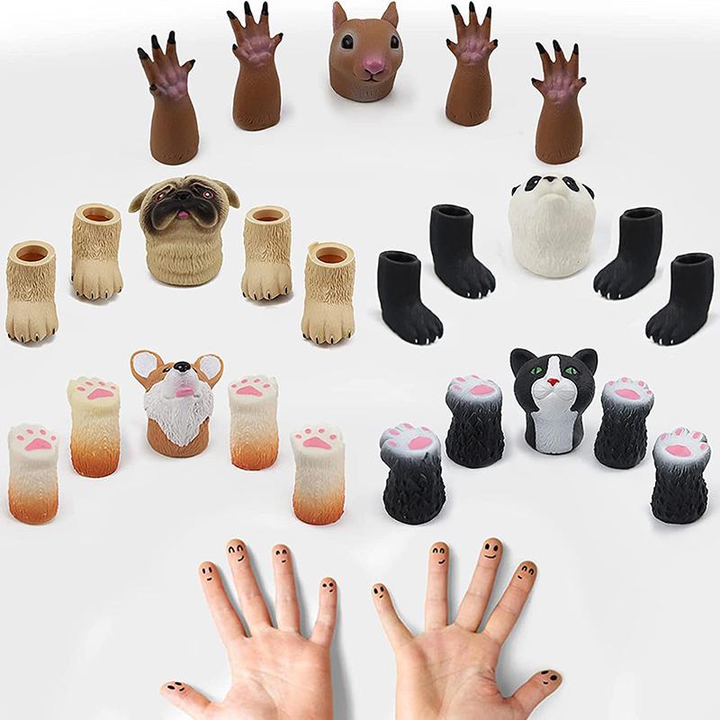 1Set Children Finger Puppet Animals Squirrel Hand Finger Story Puppets Game Cat Puppy Panda Finger Dolls Toys For Children Gifts