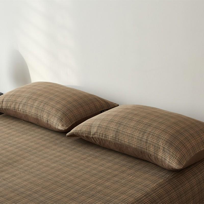 Modern Minimalist Cotton Double Gauze Pillowcases Set Of 2 - 48x74cm 40s Thread Count Woven Jacquard Reactive Dyed