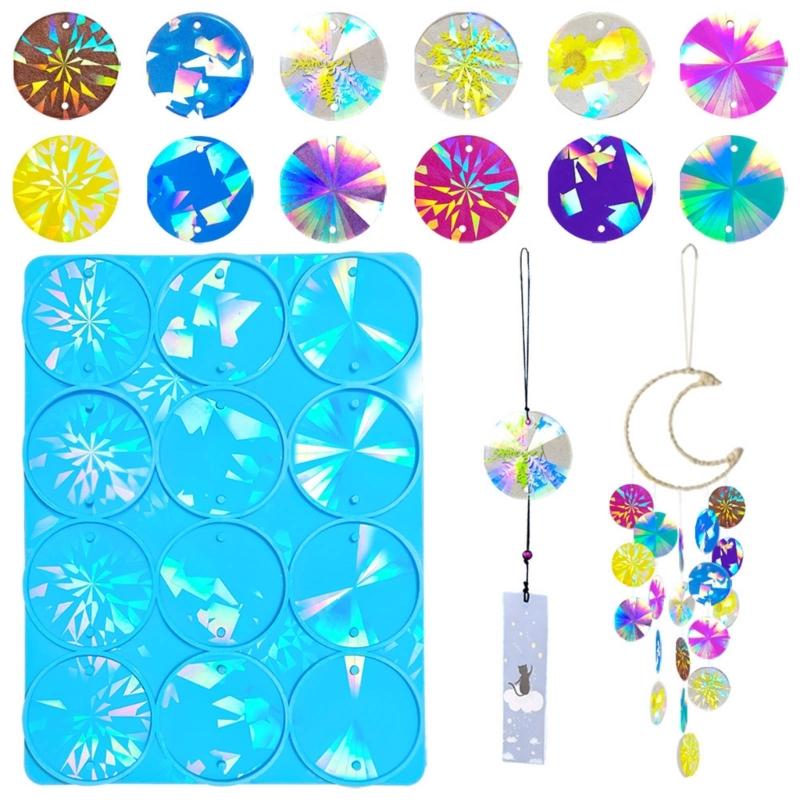 Holographical Pendant Mould Round Wind Chime Pendant Mold for DIY Enthusiasts
