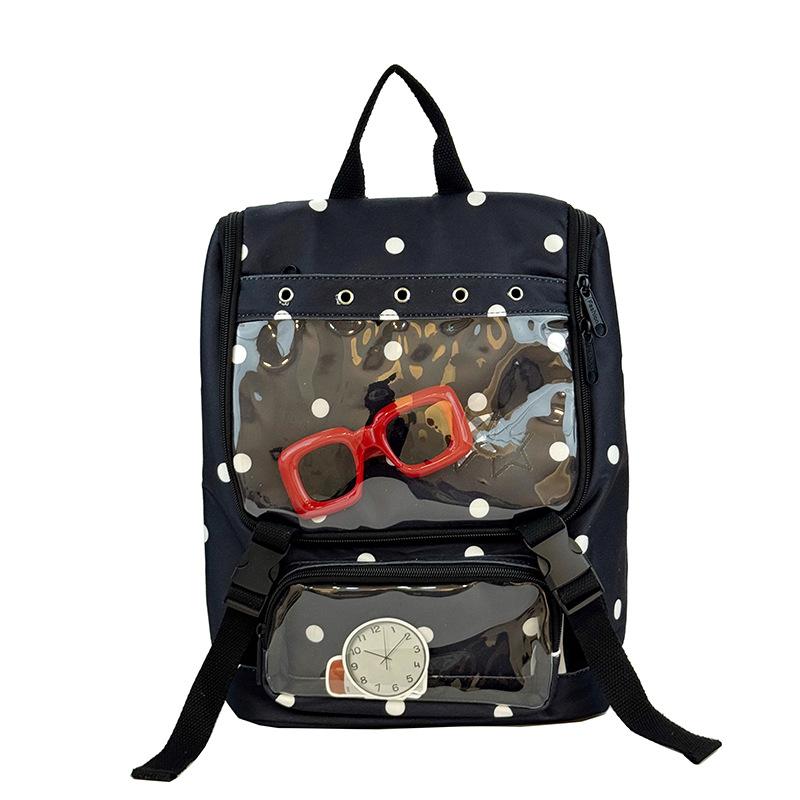 Schoolbag Korean version of college style transparent schoolbag female class commute middle and high school students backpack pain bag versatile