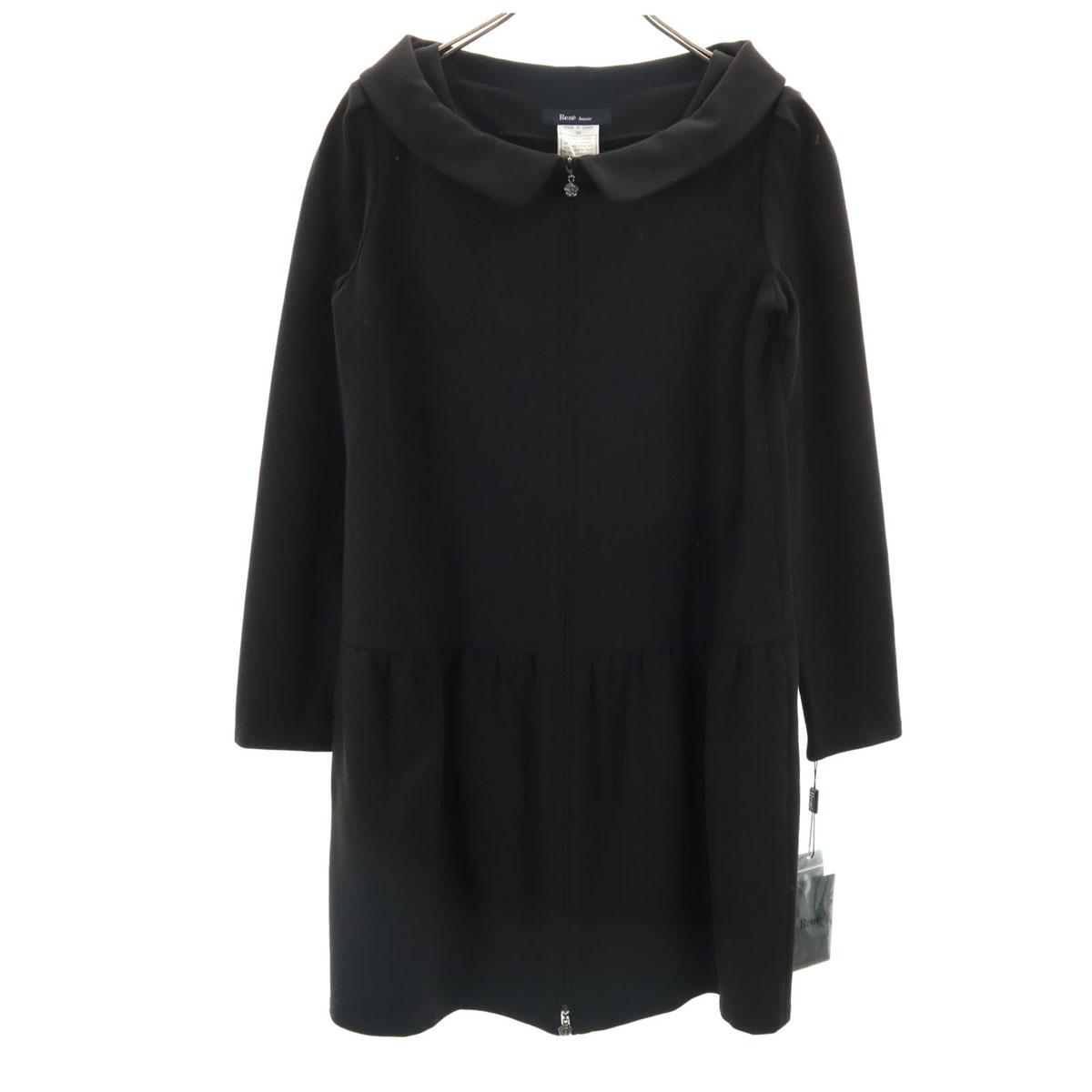 

unused Rene basic made in Japan Long sleeve Knee-length dress 36 black Women Used