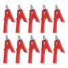 10Pcs Crocodile Clip Testing Clamp 10mm Opening 10A with 4mm Socket Accessory Set KitRed