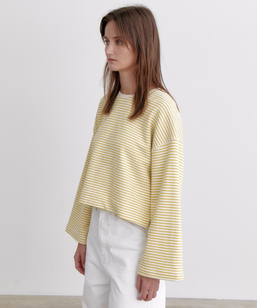 Okuka Striped Crop Top, Olive