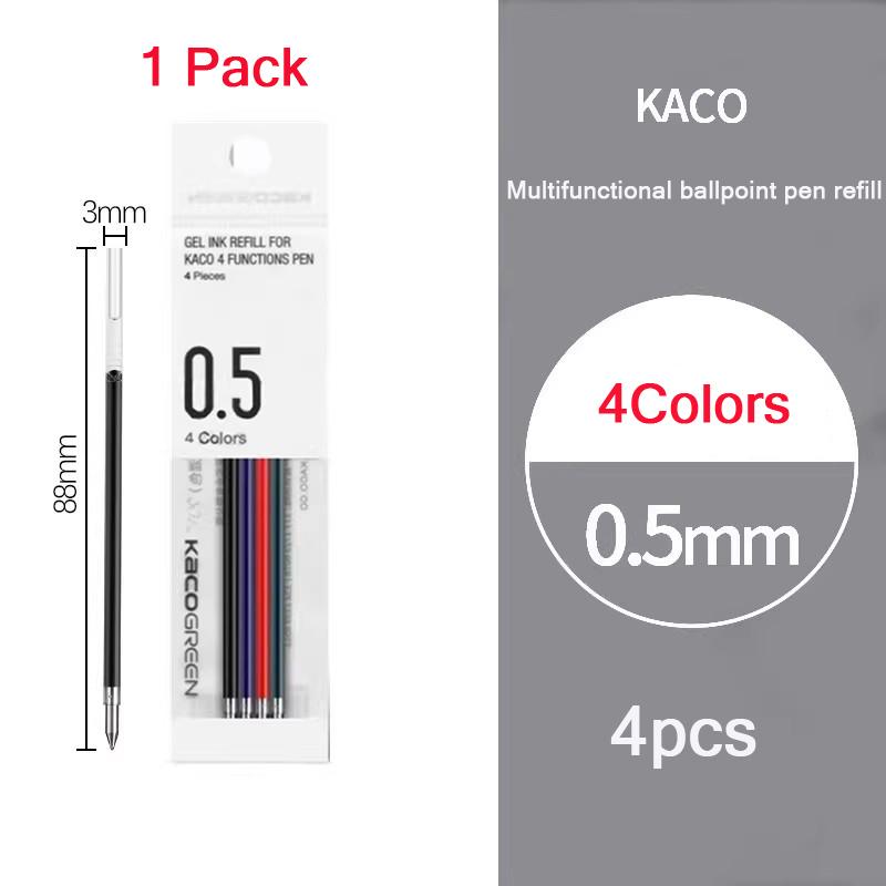 Kaco Easy 3-in-1 Gel Ink Pen,multifunction 0.5mm Mechanical Pencil&ballpoint Canets Smooth Writing School Replace Refill 4colors