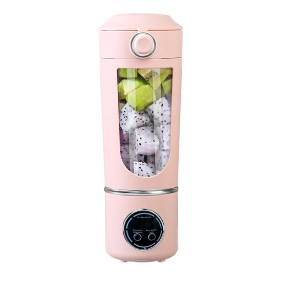 Portable Juicer Cup USB Rechargeable Blender with 12-Blade Mini Smoothie Maker On-the-go Juice Charging розовый