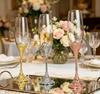 Crystal Champagne Flutes Set with Rhinestones Elegant Toasting Glasses for Wedding Party Gift