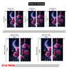 2pcs 2D flat printing Curtains Pink Roses and Crescent Fabric Without Electricity Birthday Party Use for New Year and Carnival