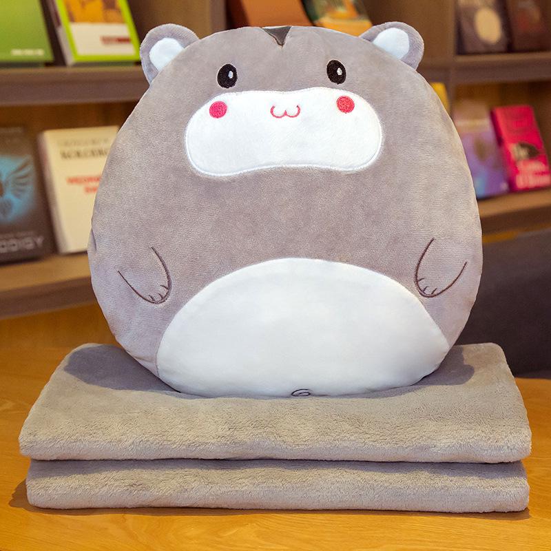 Fruit Animal 3-in-1 Pillow Blanket: Dual-Use Nap Pillow, Car Cushion, and Air Conditioning Blanket