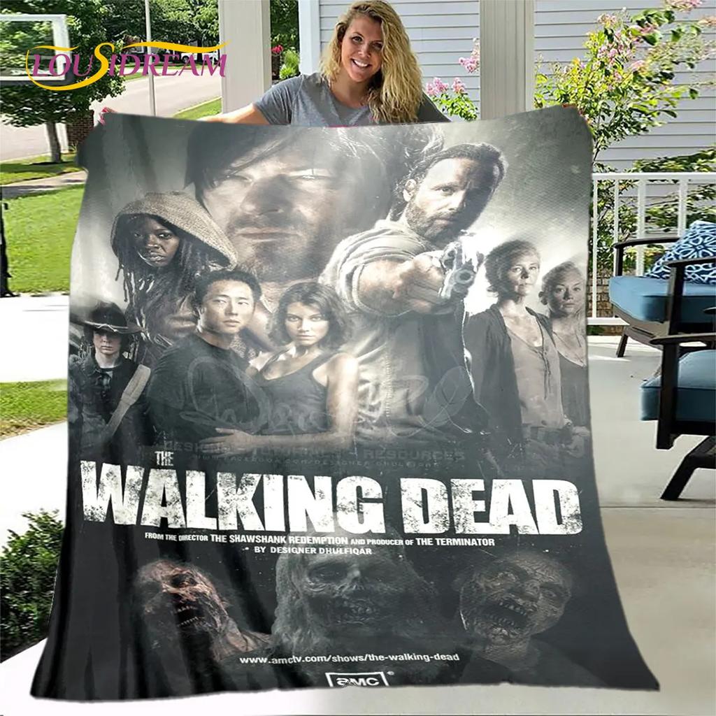 The Walking Dead Korku Yumuşak Peluş Battaniye, Flanel Battaniye Atmak Battaniye Oturma Odası Yatak Odası Yatak Kanepe Piknik Örtüsü Bettdecke