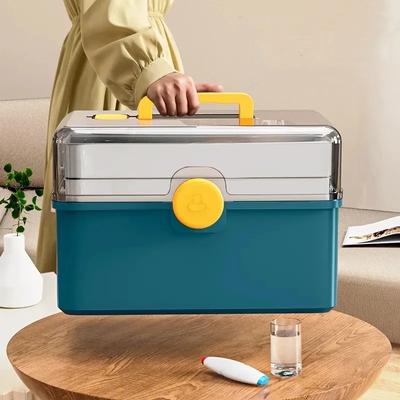 Kit de primeiros socorros para medicamentos de 3 camadas, super grande capacidade, organizador de caixas de comprimidos, recipiente de armazenamento, caixa de comprimidos de farmácia de emergência familiar