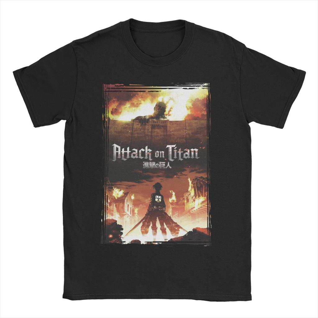 Men Women Attack On Titan Levi Eren T Shirt Shingeki No Kyojin Anime Pure Cotton Clothing Novelty Tee Shirt Plus Size T-Shirts