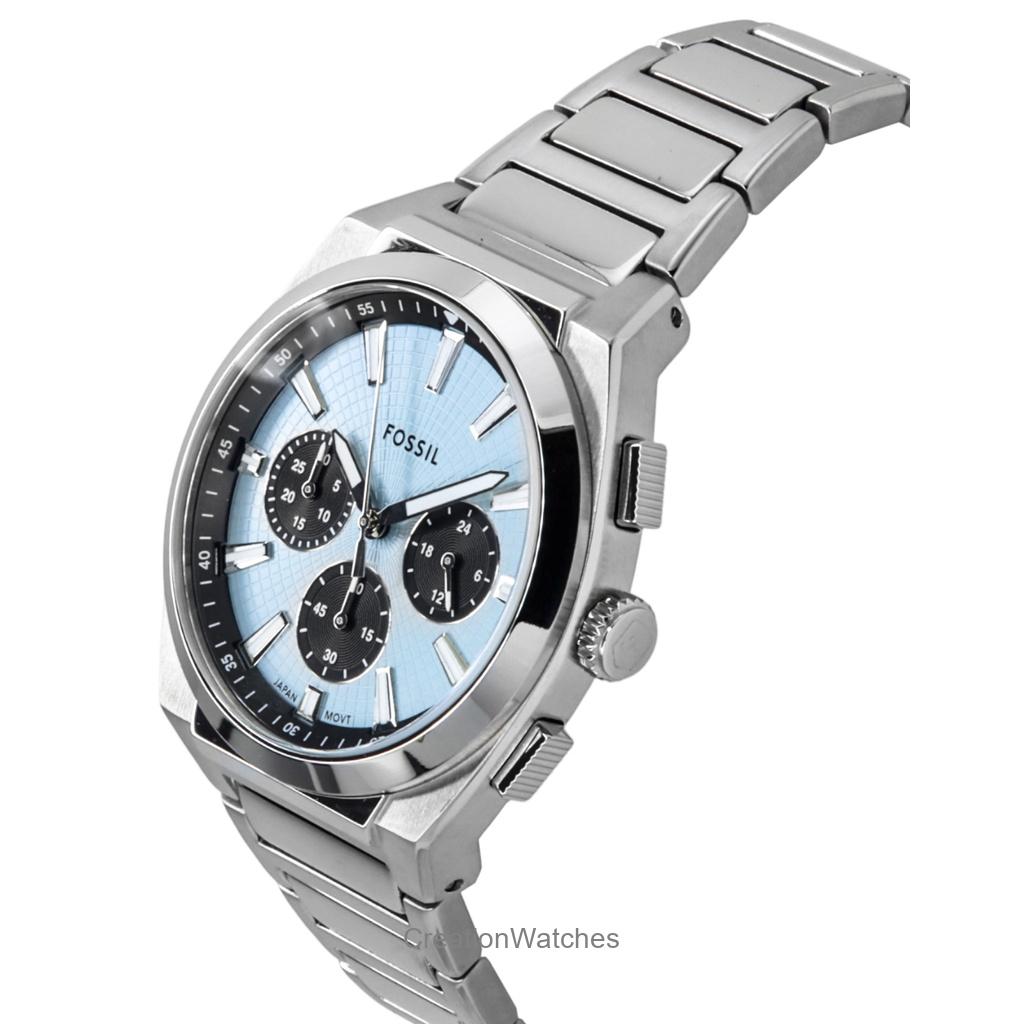 Fossil Everett Chronograph Stainless Steel Blue Dial Quartz FS6105 Men's Watch