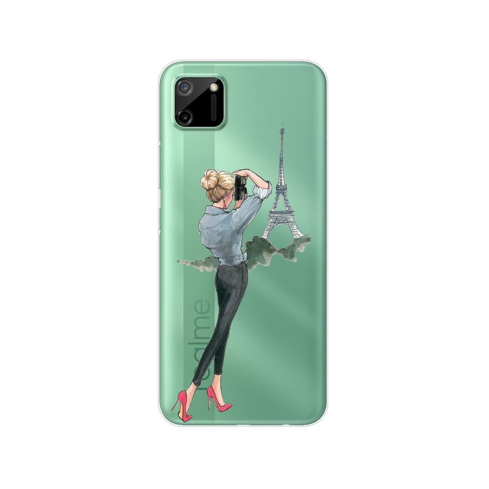 För Realme C11 2021 2020 Fodral TPU Silicon Back Cover Telefonfodral För OPPO RealmeC11 C 11 Soft Fodral RMX3231 RMX2185 stötfångare 6,5 tum