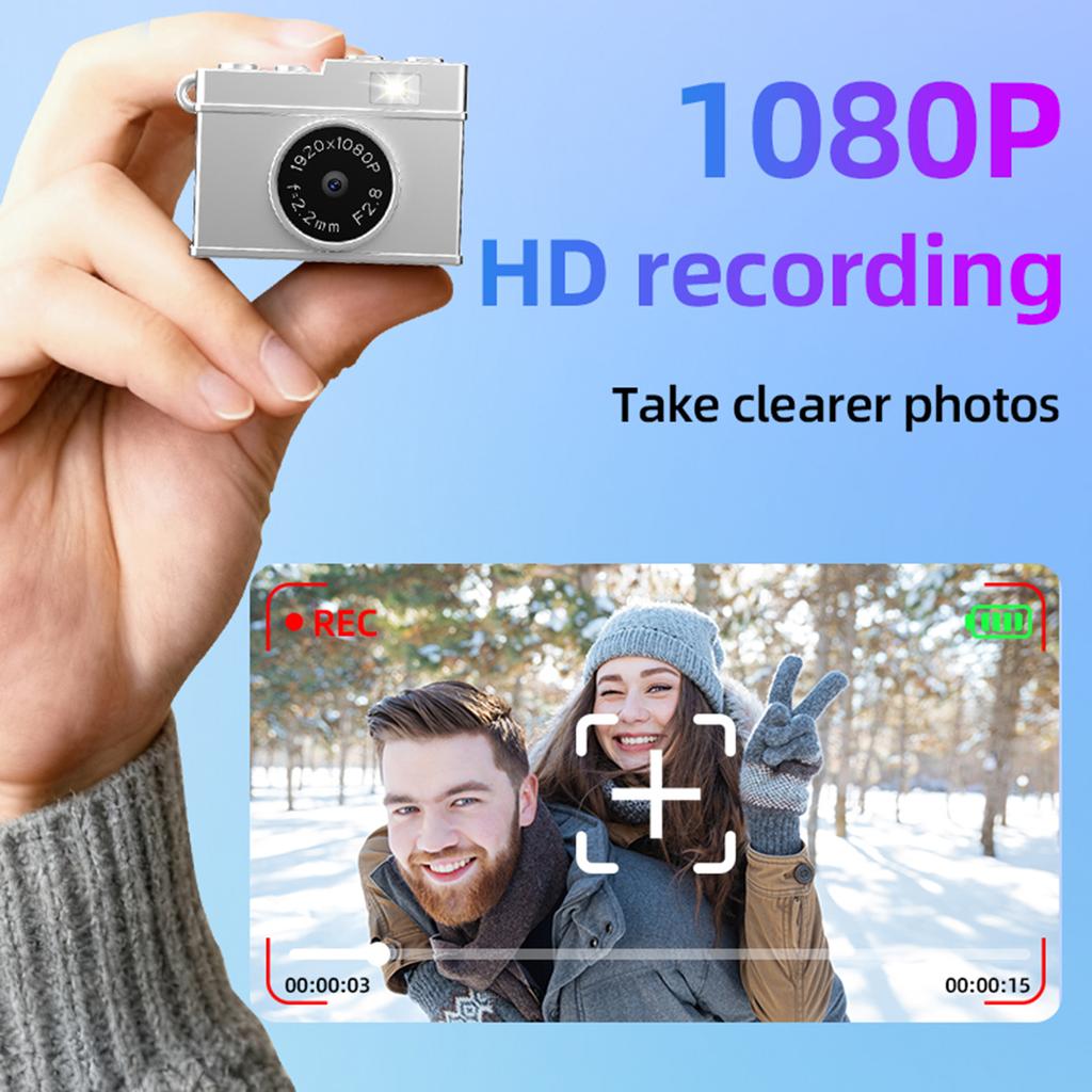 Mini Vlogging Cameras with Flash & LCD Screen Portable Digital Camera Vintage Autofocus Camcorder for Christmas Birthday Gift