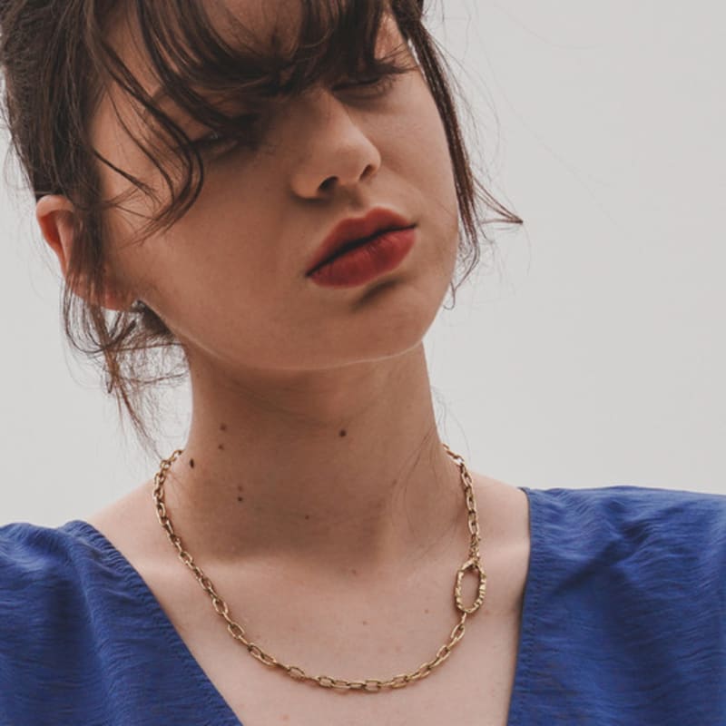 

de,deer Cliff Oval Pendant Necklace 1 [2103N006] 48cm