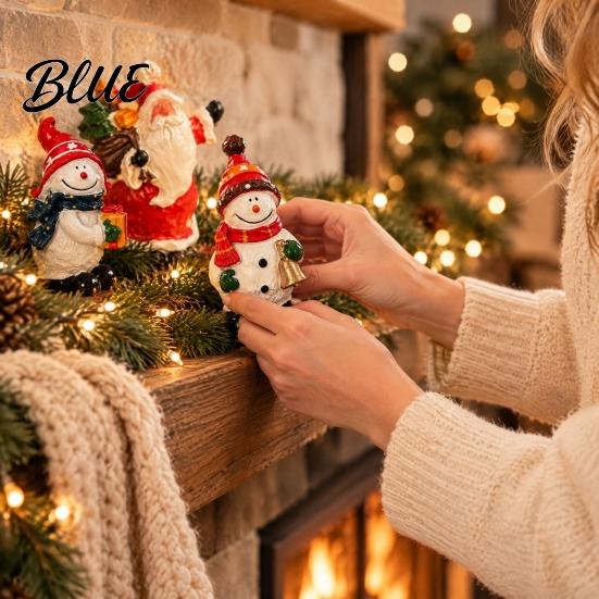 Resin Santa Claus Figurines Christmas Figurine Vintage Snowman Statue Winter Festive Decorative Statue Holiday Tabletop Decoration for Home