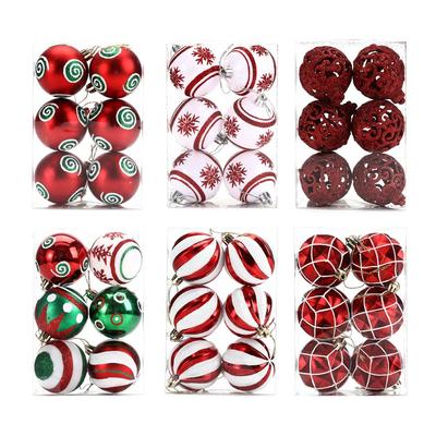 Festive Electroplated Christmas Ornament Set - Painted Plastic Balls for Holiday Cheer