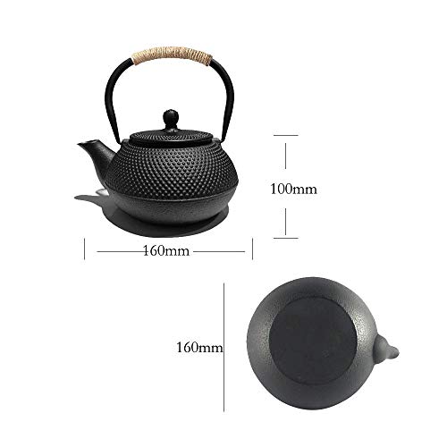 Hwagui Iron Teapot, 800ml (0.8L), IH Compatible, Direct Heat, Iron Kettle, Iron Supplement