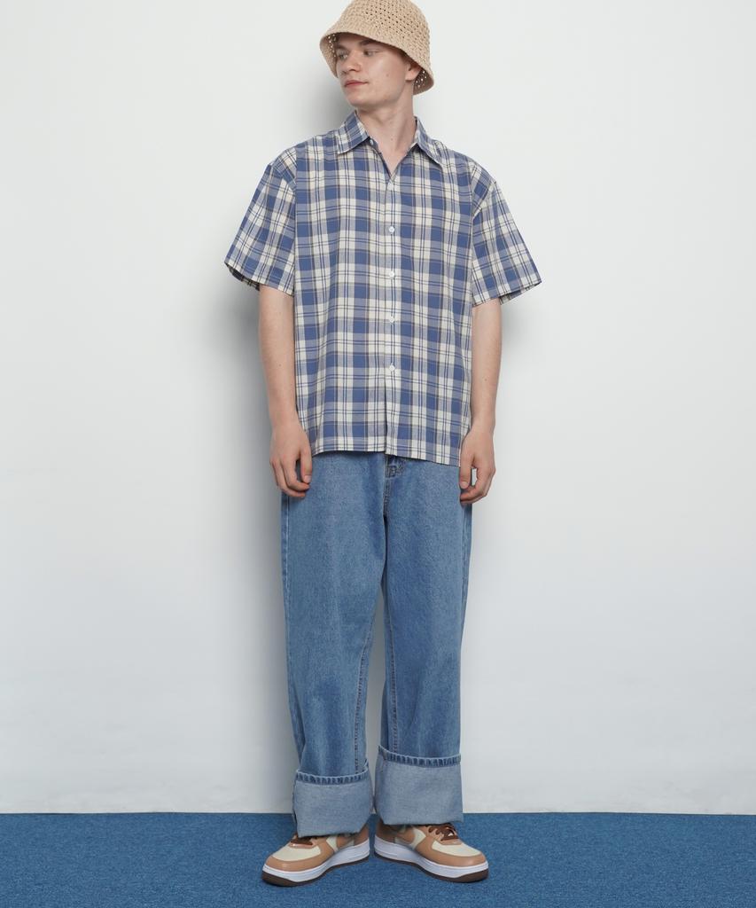 THE-ABON M197 Wide Denim Blue