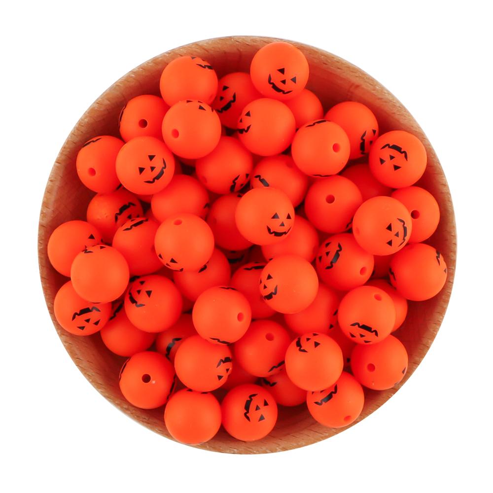NEW Christmas Series Printed Silicone Beads 20Pcs/15mm  DIY Keychain Necklace Bracelet Accessories For Jewelry Making