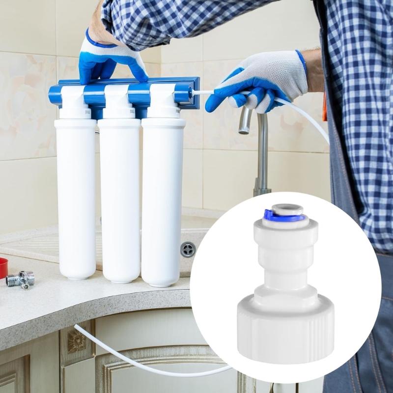 2PCS Leak Proof System Adapter Food Safe Plastic Quick Connection Fittings for Kitchen Sink Faucet Beverages Dispensers