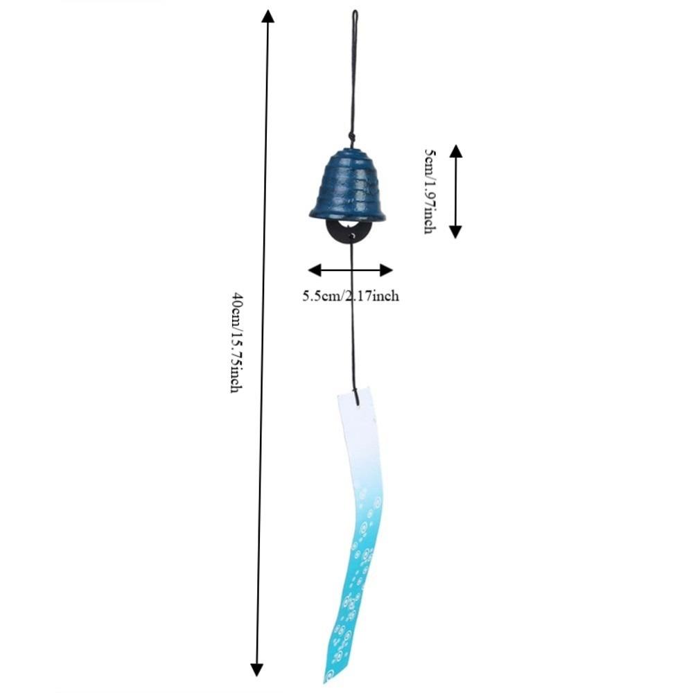Easy Hang Blue Wind Chimes Metal Lightweight Bell Ornament Iron Bronze Hanging Hanging Chimes Indoor