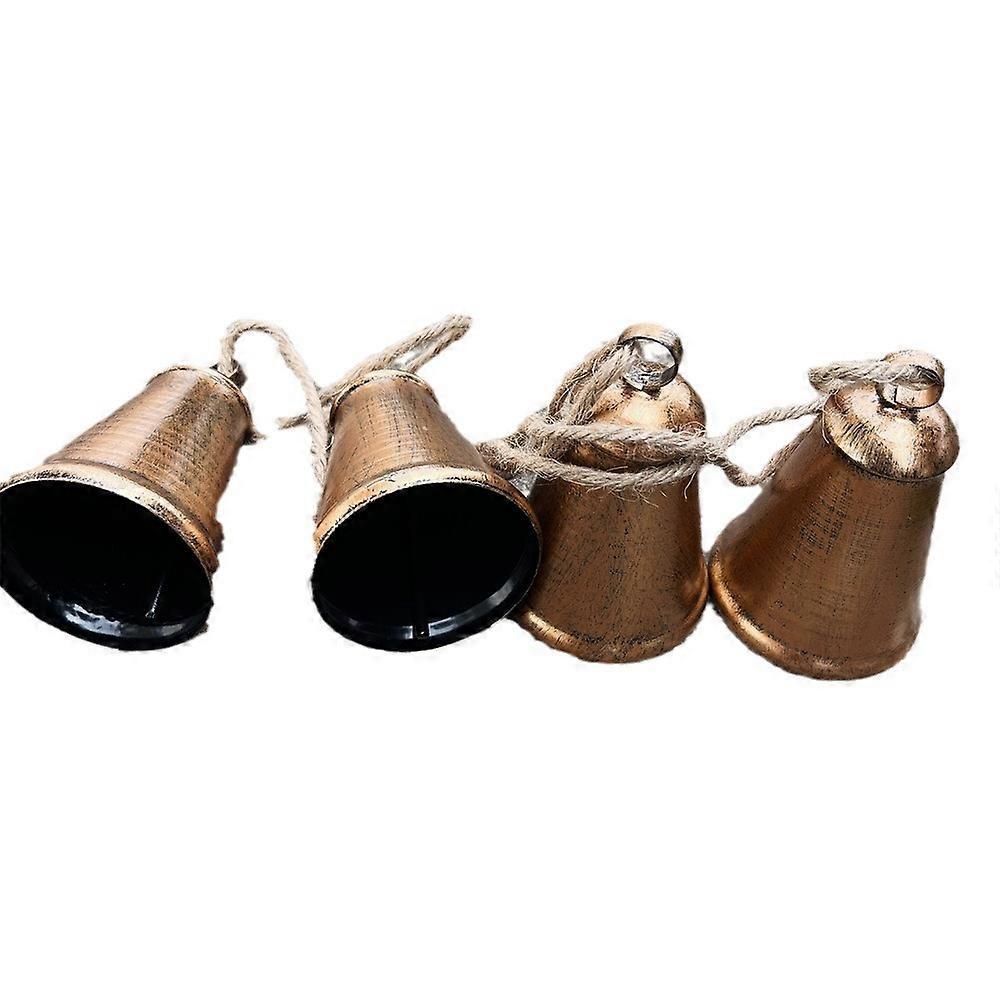 Styleonme Decorative Bells, Christmas Bells, Metal Indoor and Outdoor Blessing Bells, 4-Piece Set of Harmonious Bells, Vintage Handmade and Rustic Luc