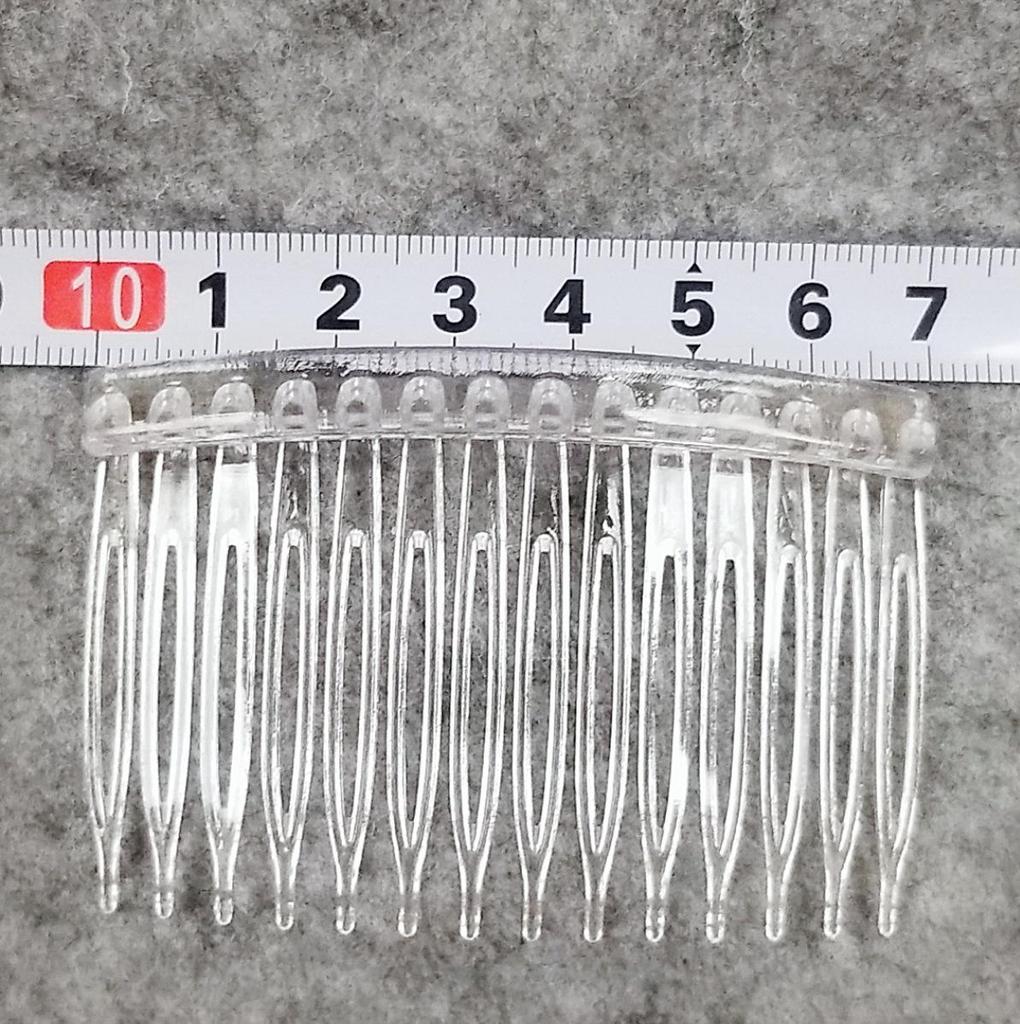14-Tooth Korean Style Transparent Plastic Hair Comb for Bridal Accessories (4.5 X 7cm)