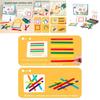 Rainbow Stick Math Toy For Kid With Wooden Counting Beads Educational Game For Early Learning