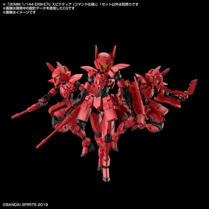 BANDAI SPIRITS 30MM EXM-E7c Spinatia (Command Specification) 1/144 Scale Color-Coded Plastic Model Kit, Red 10x10x10cm
