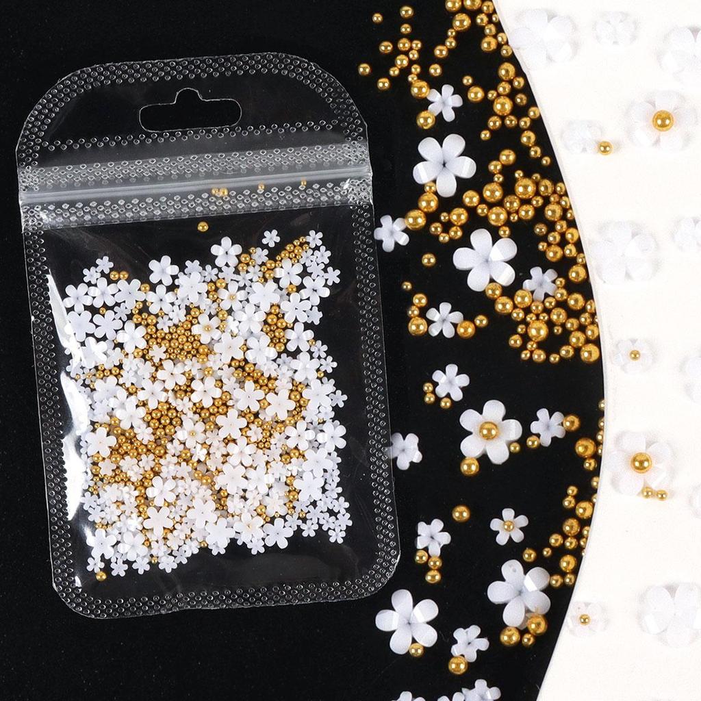 3D pryskyřičné nehtové umění květiny smíšené perlové kameny kamínky dekorace pro DIY manikúra příslušenství potřeby přívěsky díly