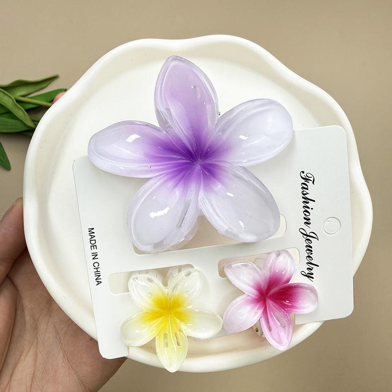 

Набор градиентных зажимов-крабов Плюмерия - Модные цветочные аксессуары для волос