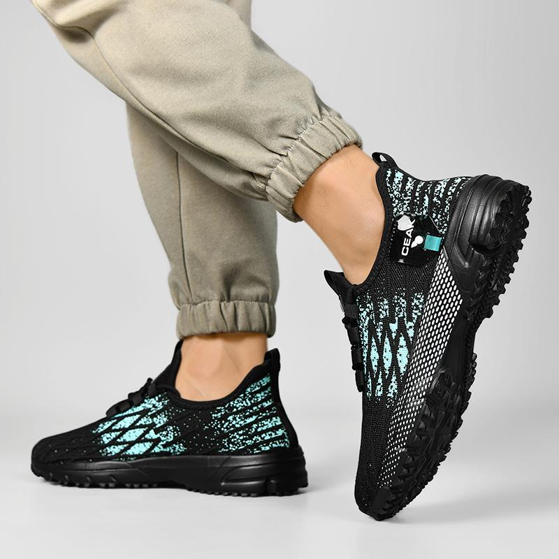 Fashion Running Sneaker Plus Size 50 Men Shoe Fashion Casual Knitting Mesh Breathable Height Increased Flat Platform Sport Shoe Trainer