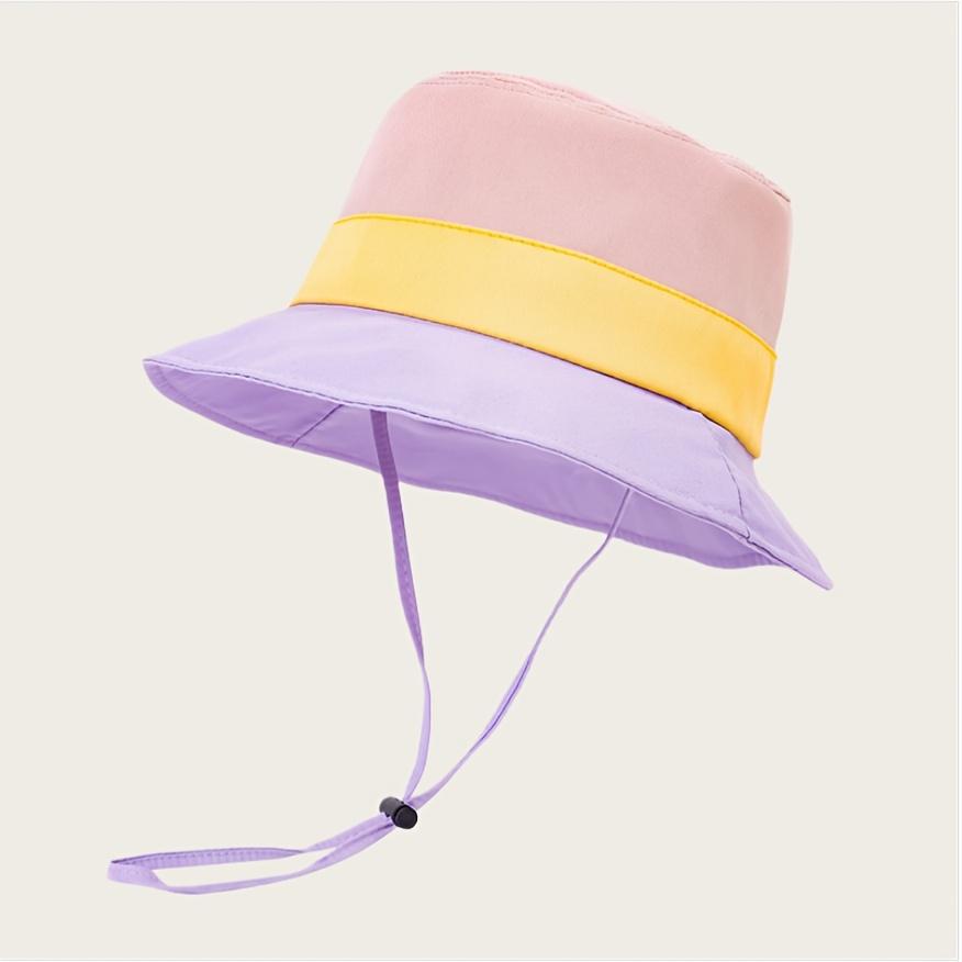 Summer Sun Hat Sunshade Baby Boy Girl Wide Brim Panama Hiking Hat Adjustable Windproof Outdoor Travel Beach Toddler Bucket Hat