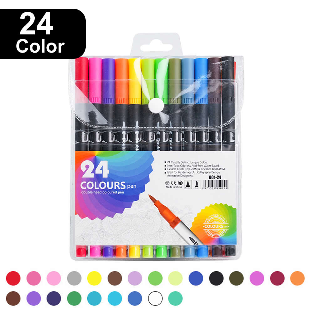 12/60/120 Colors Double Head Markers Tip Art Supplies Drawing Brush Pen Colors Set For Gift Pens Pencils Writing Office School