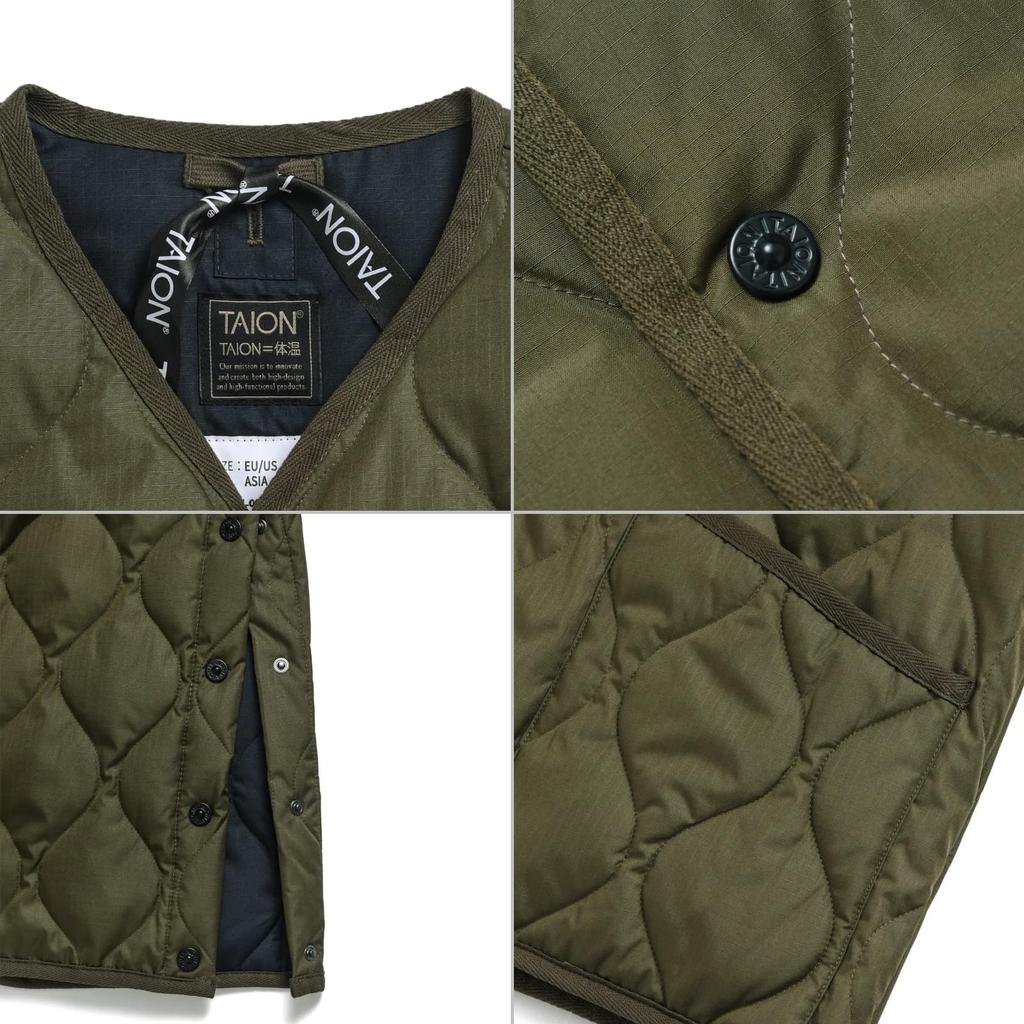 Taion Unisex Military Vest V-Neck Button-Down 001B2ML-1