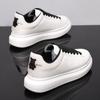 Nuevas zapatillas casual de tablero de pareja de oso de cuero de suela gruesa con altura interior aumentada de McQueen 2