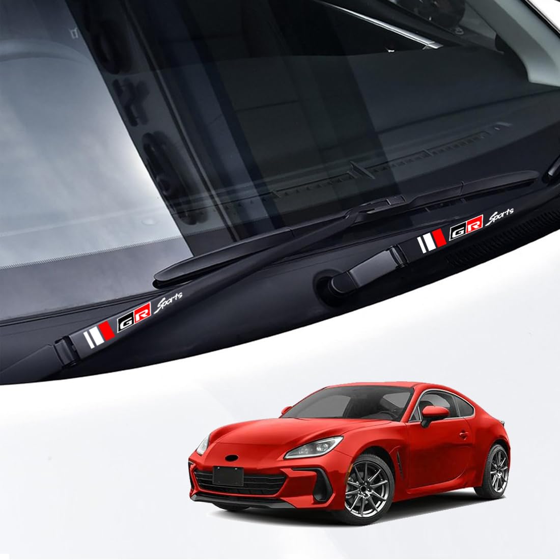 GR Wiper Sticker, 4 pieces, 2 on each side, car G.R.