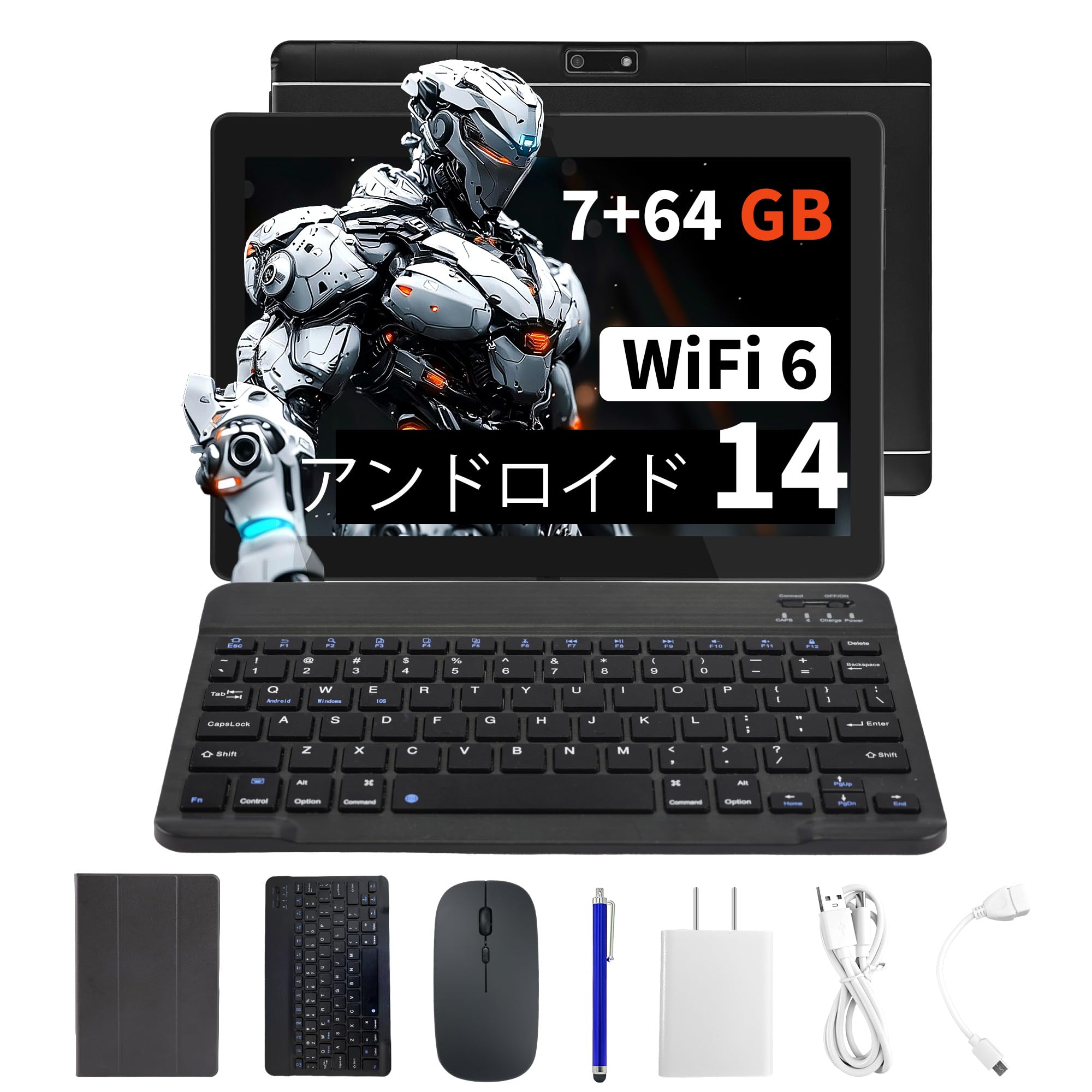 

Портативний Android-планшет Veidoo з IPS HD 7 ГБ ОЗП 64 ГБ ПЗУ до WiFi 6 клавіатура 2-в-1, миша, стилус, 10,1-дюймовий екран, (3 ГБ + 4 ГБ), (Розширюваний чорний