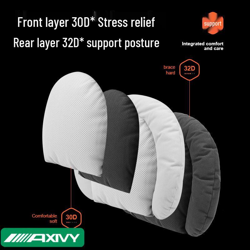 Adjustable Lumbar Support Headrest Cushion for Honda Civic and Mercedes-Maybach - Soft, Perforated Neck Guard.