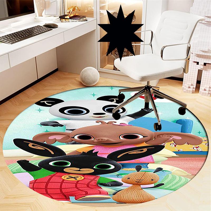 Bing Printed Round Rug Carpet Chair Rug Area Rug Entryway Doormats,for Office Chair Living Room Bedroom Kitchen Room.