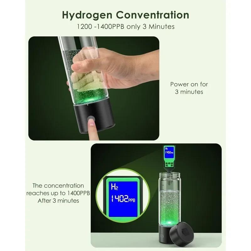 Wasserstoff-Flasche, Tragbarer Wasserstoff-Wasser-Ionisator-Maschinengenerator Wiederaufladbare Wasserstoffreiche Wasserglas Gesundheitsbecher