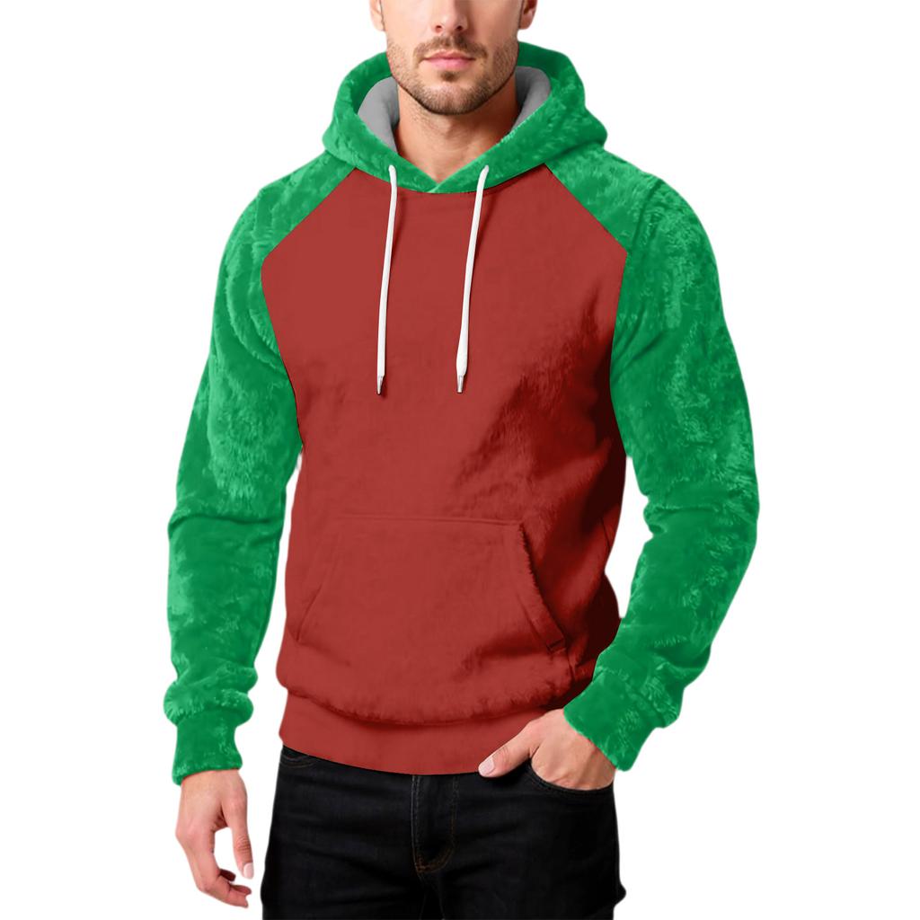 Herrenmode Freizeit Kapuzenpullover Kapuze Plüsch Lange Ärmel