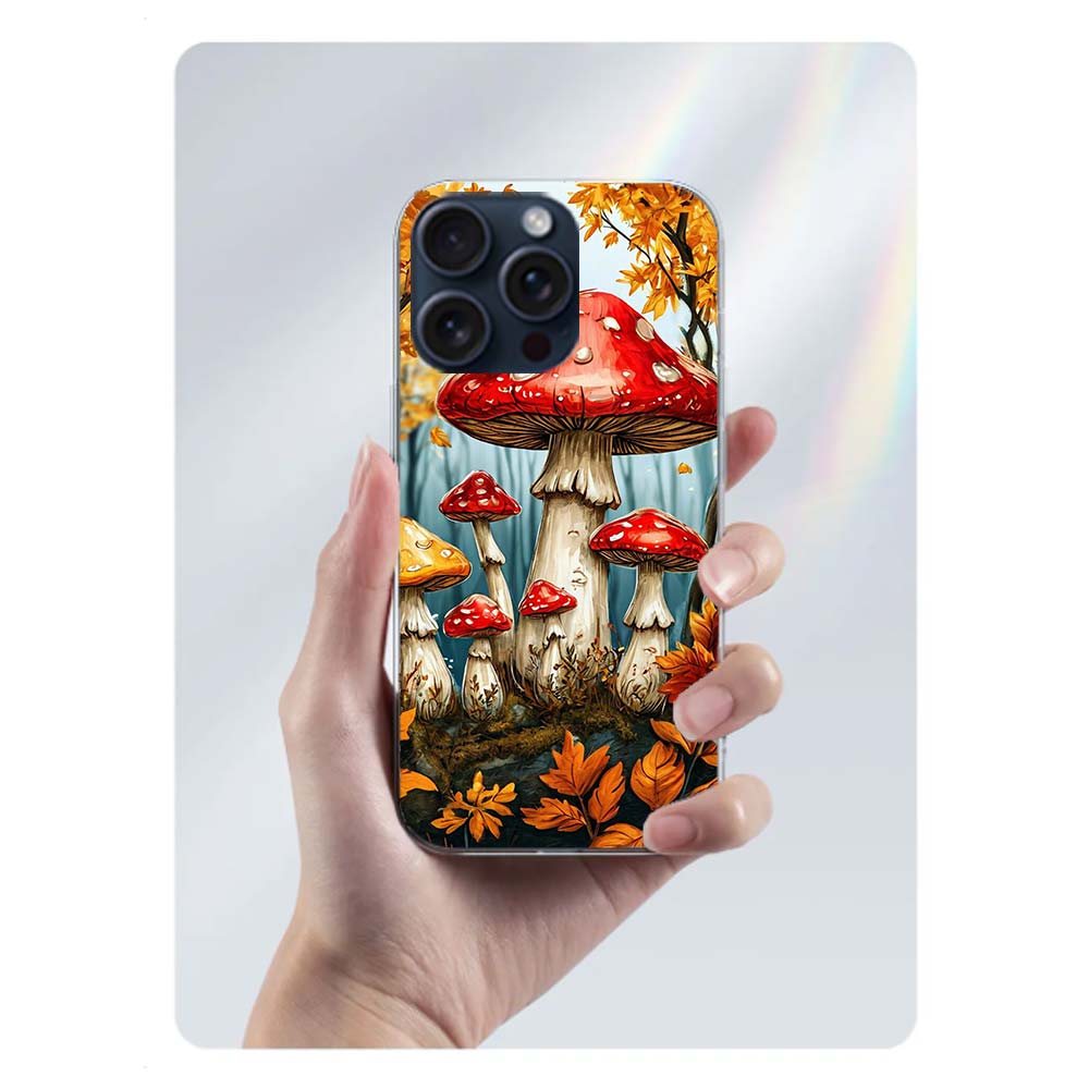 Colorful Mushroom Clear Phone Case For Iphone 17 Air 16 Pro Max 15 Pro 14 Plus 17E 16E 11 13 12 Mini Cover Cases Fundas Cell TPU