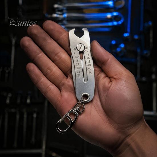 Bolt Size Checker Portable Thread Keychain, Stainless Steel Precise Nut Gauge Gauge, Bolts Finder Verification Tool