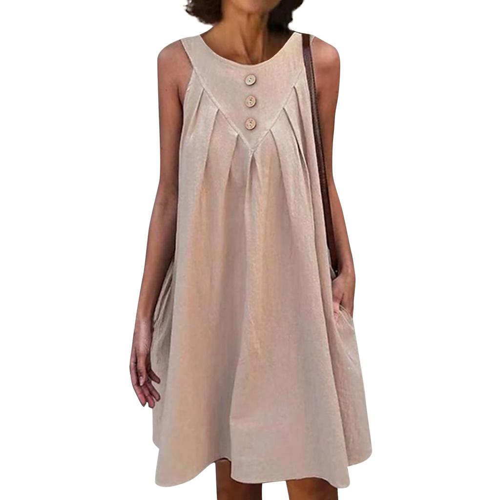 Women's Summer Dresses Casual Square Neck Sundress Loose Flowy Short Tank Dresses