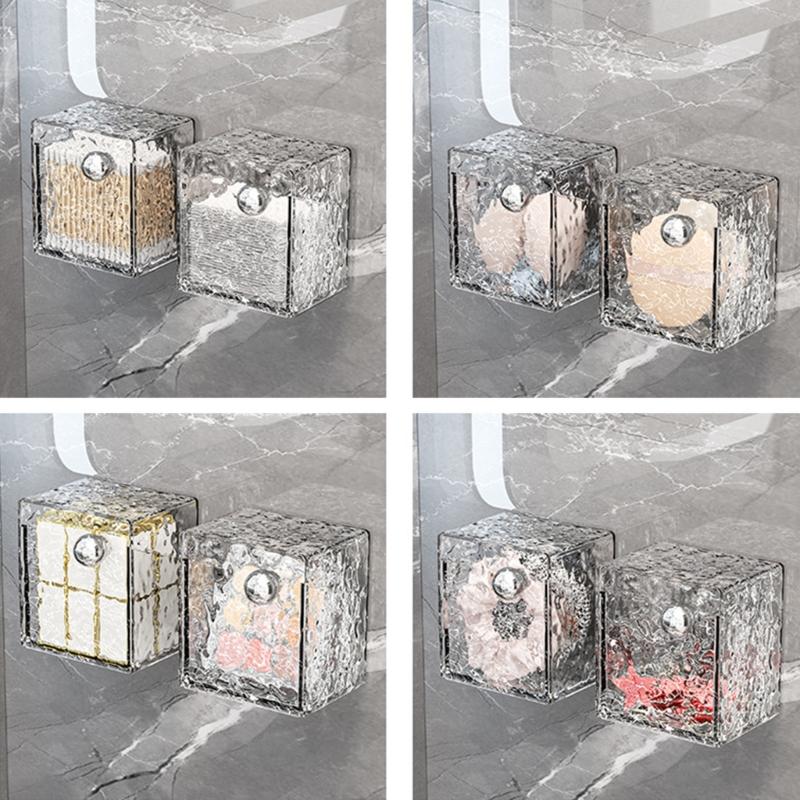 Space Saving Wall Mount Bathroom Storage Box Craft from Sturdy Plastic Portable for Small Bathrooms and Toiletries