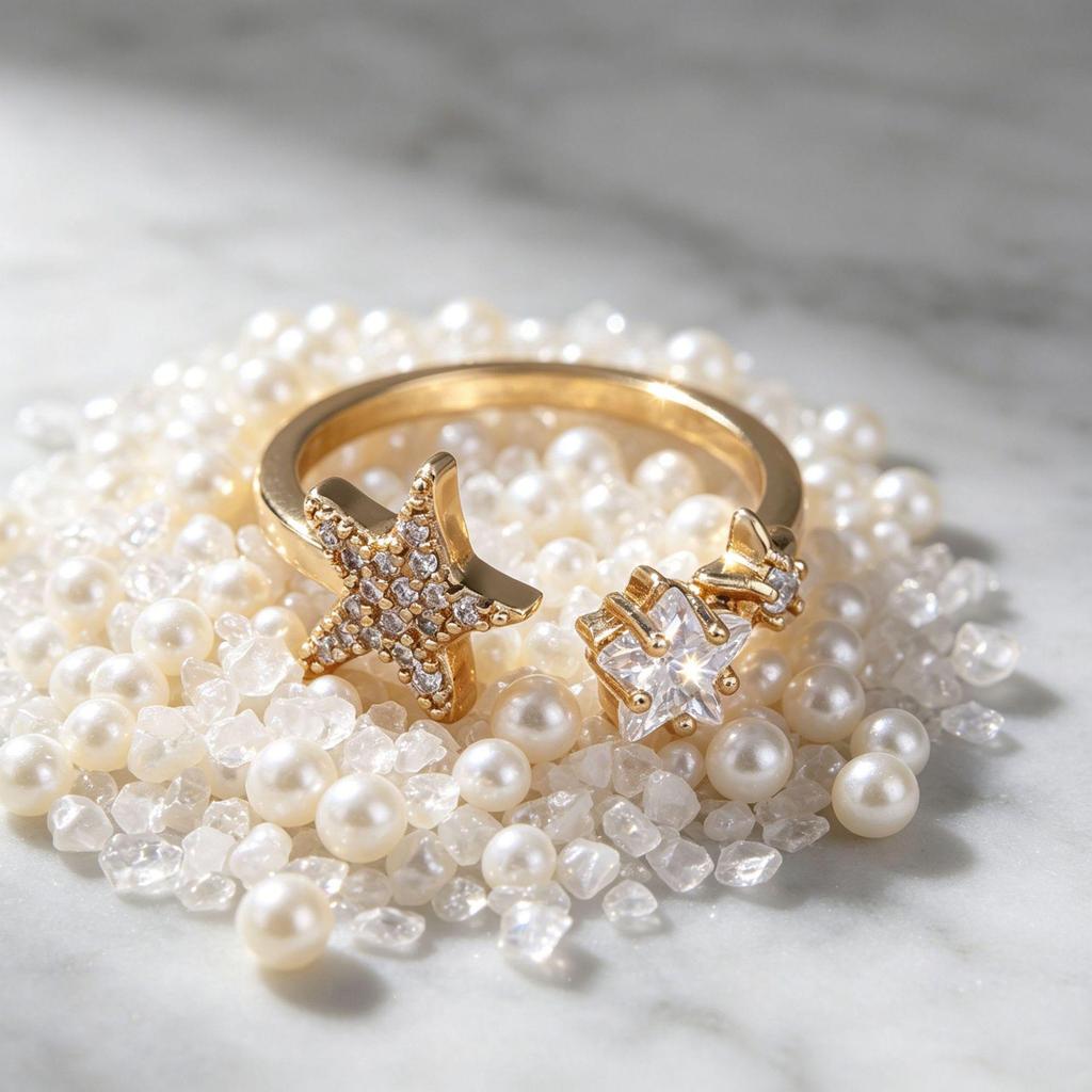 Niche Star Pentagram Zircon Women's Fashion Ring