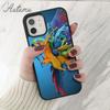 Rainbow Flower Bird Ringneck Parrot Phone Case for iPhone 11 12 13 14 Pro Max mini XR XS SE 2020 7 8 Plus Samsung S21 S22 Cover