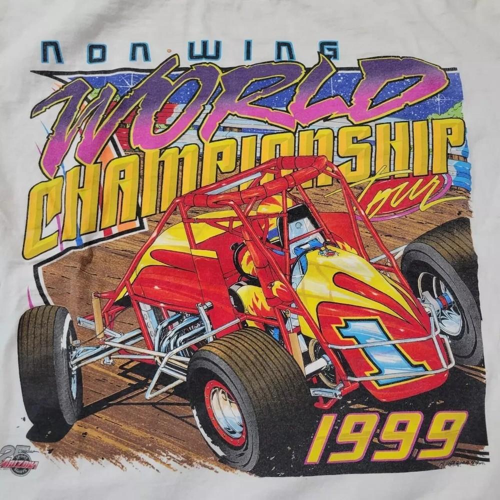 Винтажная футболка 90-х для гонок на спринт-карах NWWC 1999 чемпионат мира Унисекс футболка S